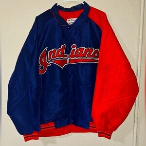 Red Baseball Jacket with Ribbed Collar and Lightweight Design